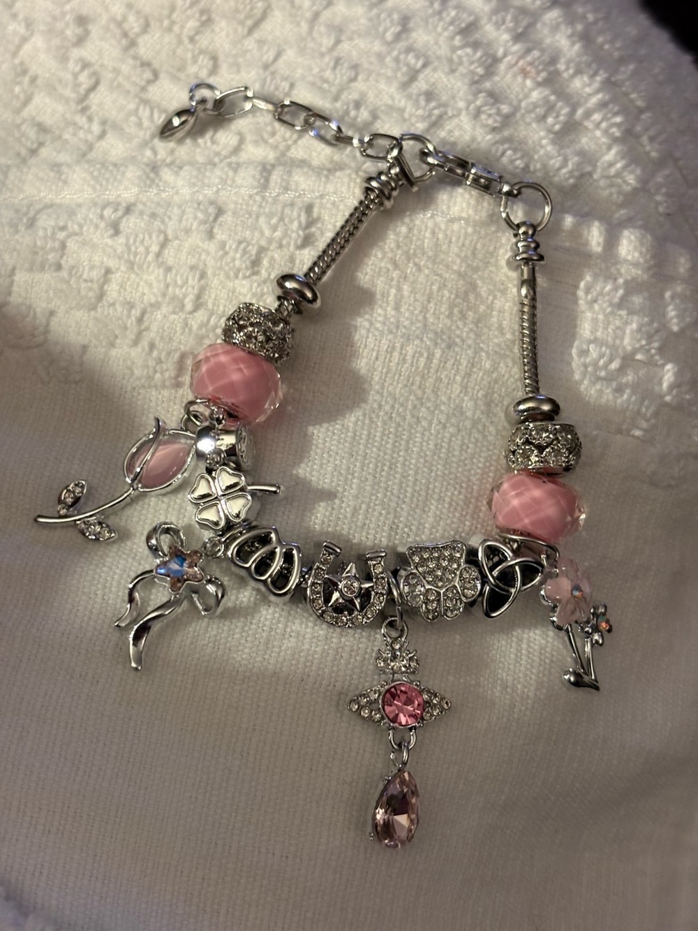 Bracelet- Letter, initial N  Silver Tone Alloy Charm Bracelet that has extension